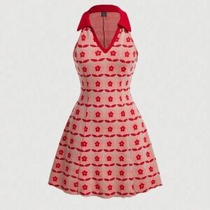 Vintage-Inspired Floral Knit Dress – Size Medium – Perfect for Any Occasion! 🌸✨